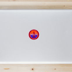 Satellite Beach Florida Laptop Sticker shown on a laptop lid