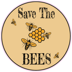 Save The Bees Sticker – vinyl decal printed in the USA