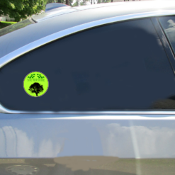 Save Your Nature Tree Circle Car Sticker shown on a vehicle rear window