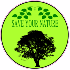 Save Your Nature Tree Circle Sticker – vinyl decal printed in the USA
