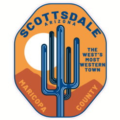 Scottsdale Arizona Cactus Mountains Sticker – vinyl decal printed in the USA