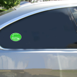 Seattle Washington Oval Car Sticker shown on a vehicle rear window