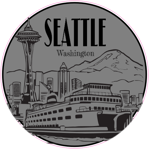 Seattle Washington Sticker – vinyl decal printed in the USA