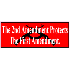 Second Amendment Protects First Amendment Sticker – vinyl decal printed in the USA