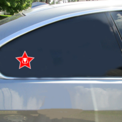 Second Place Red Star Car Sticker shown on a vehicle rear window