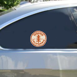 Sequoia National Park California Tree Car Sticker shown on a vehicle rear window