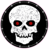 Skull With Red Eyes Circle Sticker – vinyl decal printed in the USA