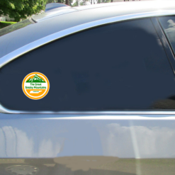 Smoky Mountains Tennessee Car Sticker shown on a vehicle rear window