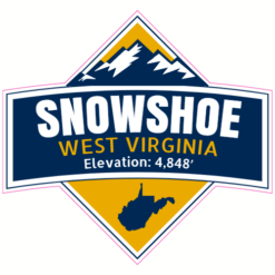 Snowshoe West Virginia Elevation Sticker – vinyl decal printed in the USA