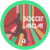 Soccer Mom Retro Circle Sticker – vinyl decal printed in the USA