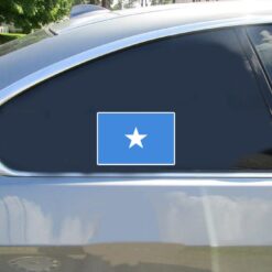 Somalia Flag Car Sticker shown on a vehicle rear window