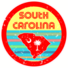 South Carolina Retro Circle Sticker – vinyl decal printed in the USA