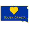 South Dakota Heart State Shaped Sticker – vinyl decal printed in the USA