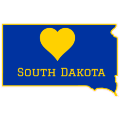 South Dakota Heart State Shaped Sticker – vinyl decal printed in the USA