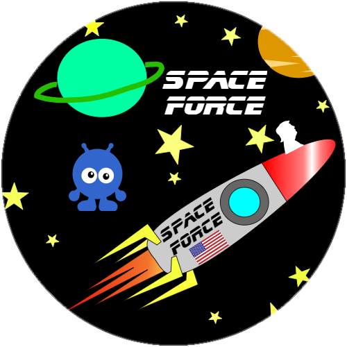 Space Force Funny Circle Sticker – vinyl decal printed in the USA