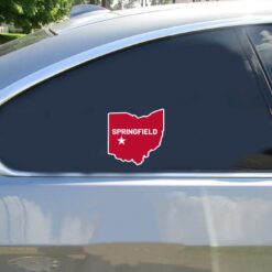Springfield Ohio Car Sticker shown on a vehicle rear window