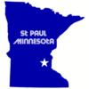 St Paul Minnesota State Shaped Sticker – vinyl decal printed in the USA