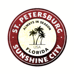 St. Petersburg Sunshine City Florida Sticker – vinyl decal printed in the USA