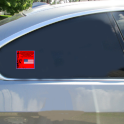 Statue Of Liberty Quote Square Car Decal shown on a vehicle rear window