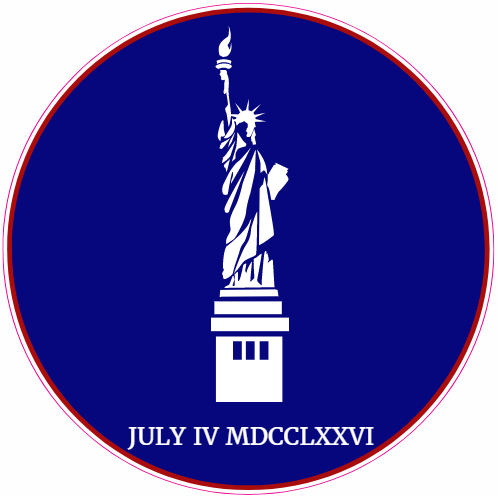 Statue of Liberty JULY IV MDCCLXXVI Circle Sticker – vinyl decal printed in the USA