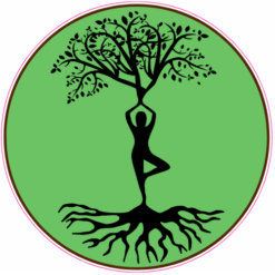 Stay Grounded Tree Pose Sticker – vinyl decal printed in the USA