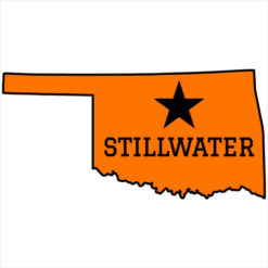 Stillwater Oklahoma State Shaped Sticker – vinyl decal printed in the USA