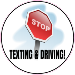 Stop Texting Sticker – vinyl decal printed in the USA