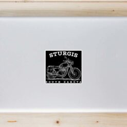 Sturgis South Dakota Motorcycle Laptop Sticker shown on a laptop lid