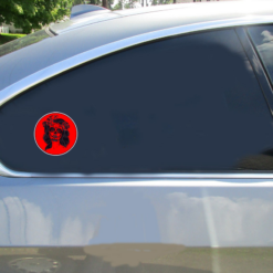 Sugar Skull Masked Woman Car Sticker shown on a vehicle rear window