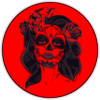 Sugar Skull Masked Woman Sticker – vinyl decal printed in the USA