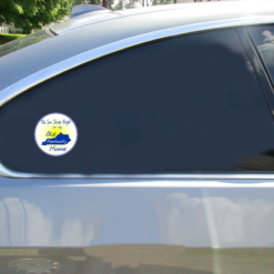 Sun Shines Bright Kentucky Home Car Sticker shown on a vehicle rear window
