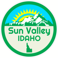 Sun Valley Idaho Circle Sticker – vinyl decal printed in the USA
