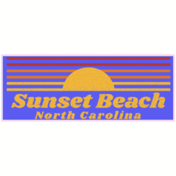 Sunset Beach North Carolina Retro Sticker – vinyl decal printed in the USA