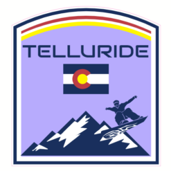Telluride Colorado Snowboard Sticker – vinyl decal printed in the USA