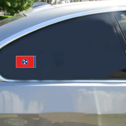 Tennessee Flag Car Sticker shown on a vehicle rear window