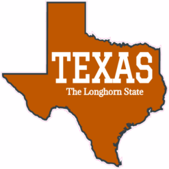 Texas The Longhorn State Sticker – vinyl decal printed in the USA