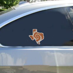 Texas Tie Dye State Car Sticker shown on a vehicle rear window