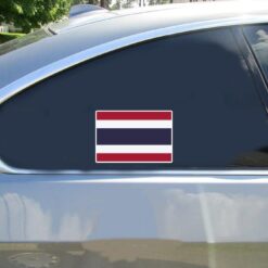 Thailand Flag Car Sticker shown on a vehicle rear window