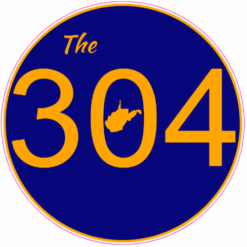 The 304 West Virginia Circle Sticker – vinyl decal printed in the USA