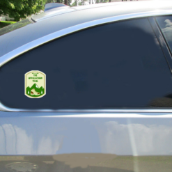 The Appalachian Trail Hiking Car Sticker shown on a vehicle rear window