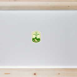 The Appalachian Trail Hiking Laptop Sticker shown on a laptop lid
