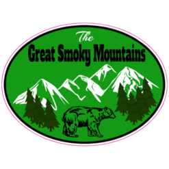 The Great Smoky Mountains Oval Sticker – vinyl decal printed in the USA