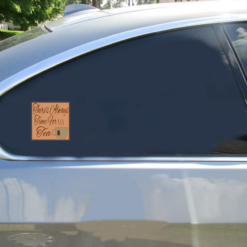 There's Always Time For Tea Car Sticker shown on a vehicle rear window