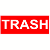 Trash Red Sticker – vinyl decal printed in the USA