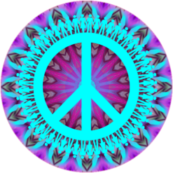 Trippy Peace Sign Circle Sticker – vinyl decal printed in the USA