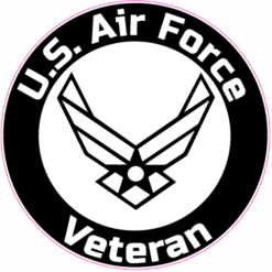 U.S. Air Force Veteran Circle Sticker – vinyl decal printed in the USA