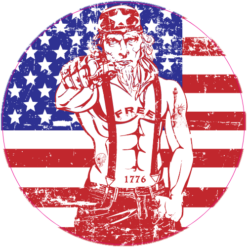 Uncle Sam Flag Distressed Sticker – vinyl decal printed in the USA