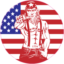 Uncle Sam Gun American Flag Sticker – vinyl decal printed in the USA