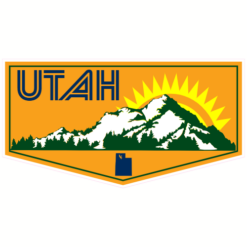 Utah Mountains Sunshine Sticker – vinyl decal printed in the USA