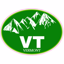 VT Vermont Mountain Oval Sticker – vinyl decal printed in the USA